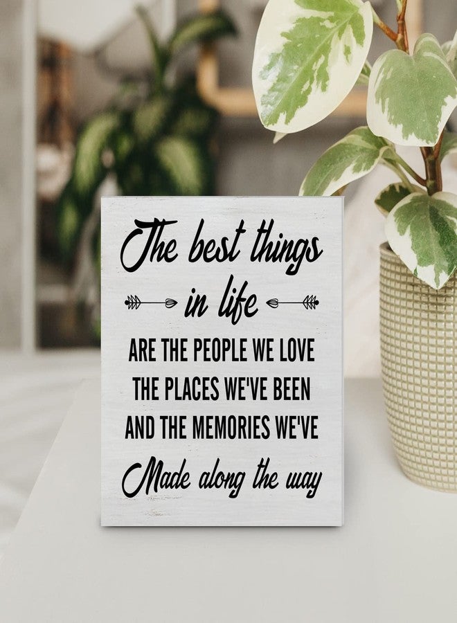 YIDOU the Best Things in Life are the People We Love Wood Box Sign Decor Desk Sign Wooden Box Block Sign Gifts for Friends Family, Home Office Shelf Wall Decoration - Image 5